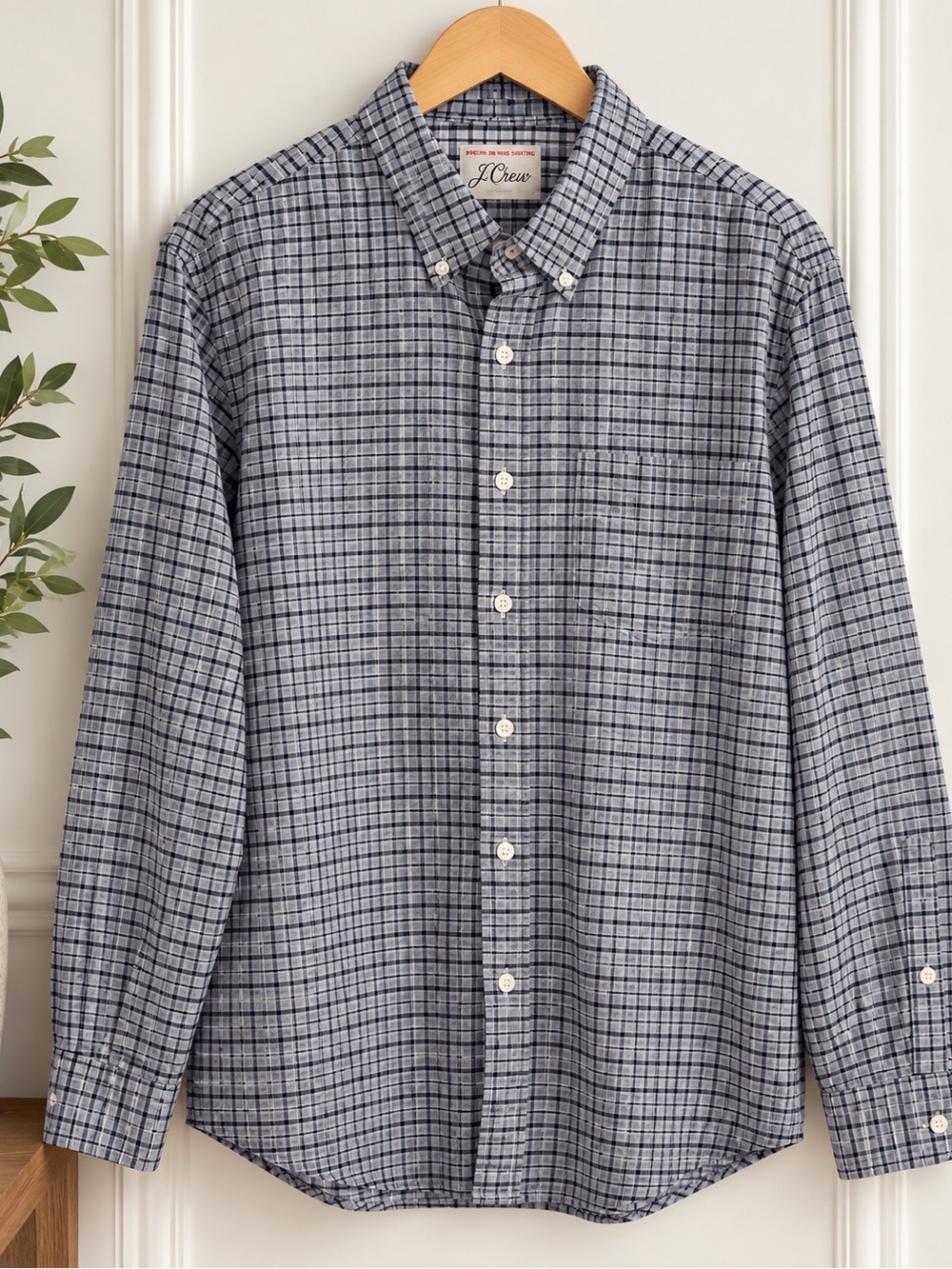 J.Crew Men’s Plaid Button-Down Long Sleeve Slim Fit Shirt
